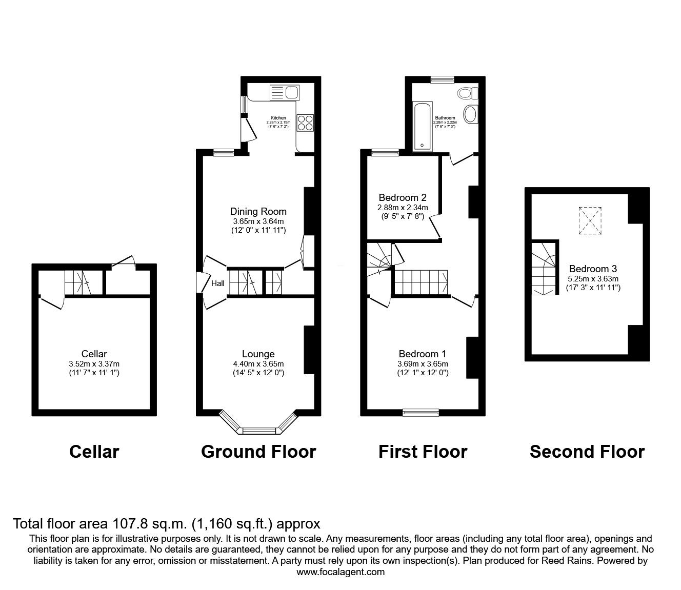 Floorplan of 3 bedroom Mid Terrace House for sale, Middlewood Road, Sheffield, South Yorkshire, S6