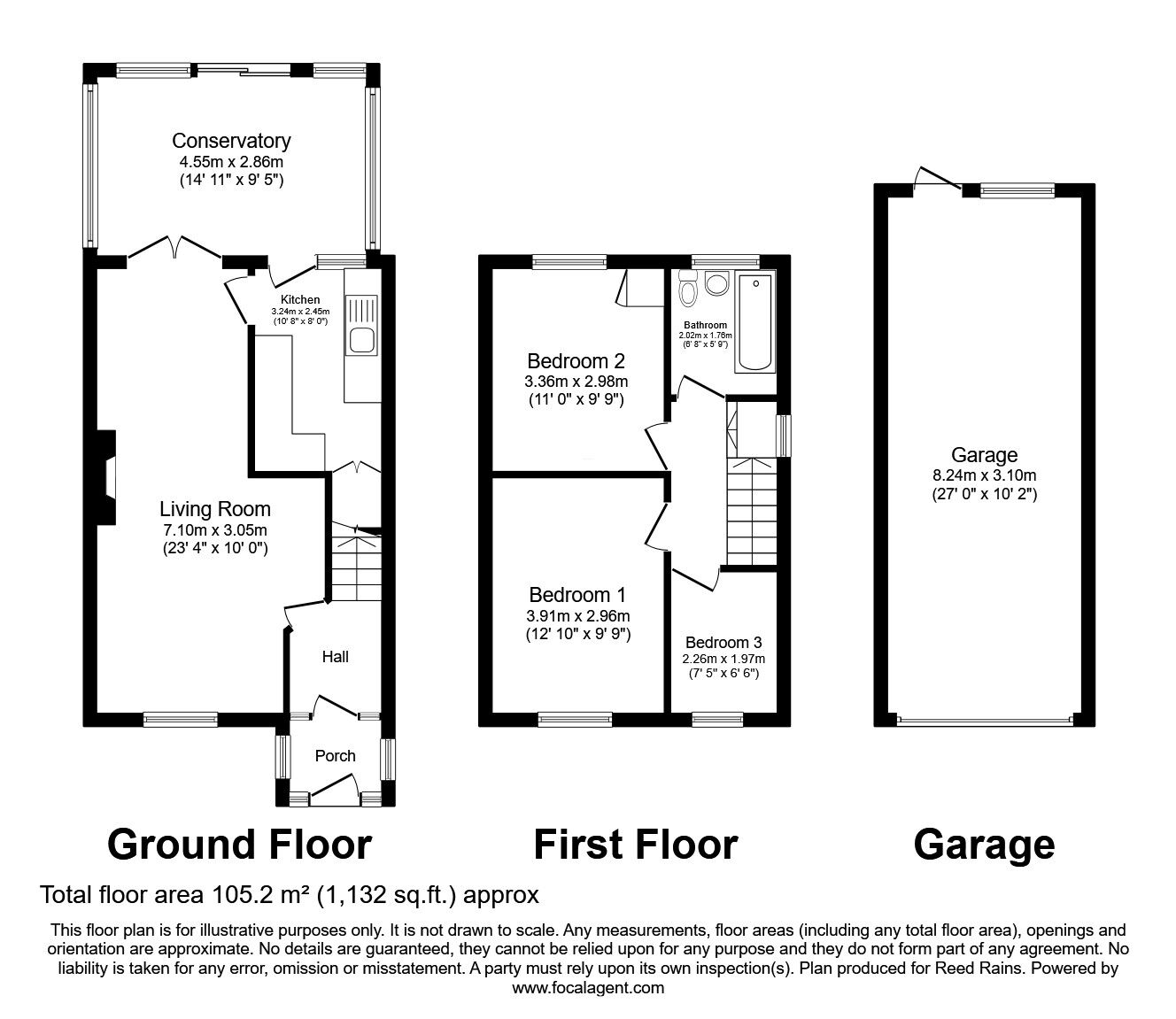Floorplan of 3 bedroom Semi Detached House for sale, Baxter Drive, Sheffield, South Yorkshire, S6