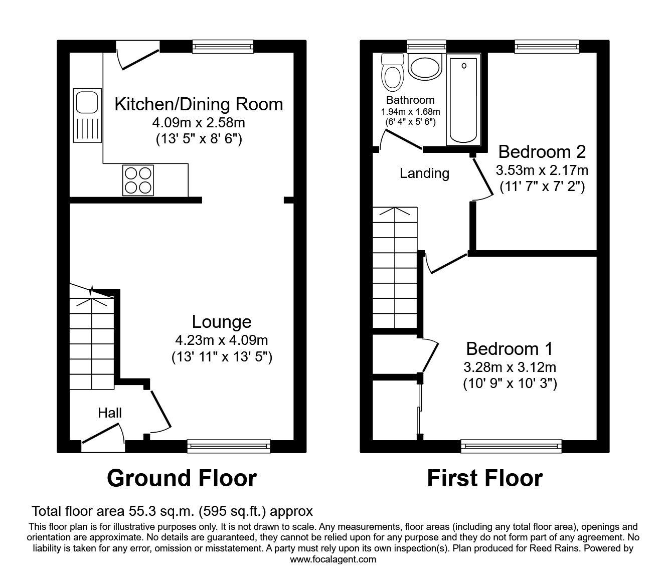 Floorplan of 2 bedroom Mid Terrace House to rent, Passhouses Road, Sheffield, South Yorkshire, S4