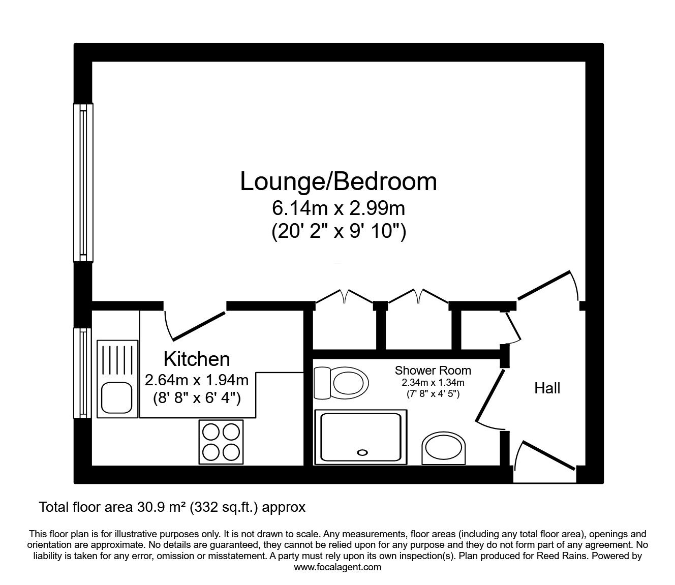 Floorplan of 1 bedroom  Flat for sale, Endcliffe Vale Road, Sheffield, South Yorkshire, S10