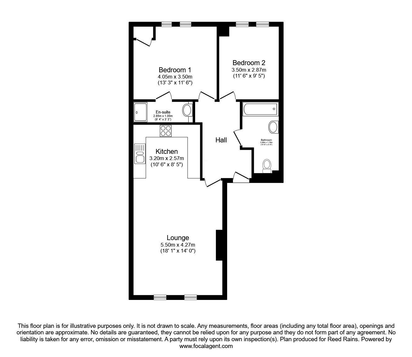 Floorplan of 2 bedroom  Flat for sale, Baxter Mews, Sheffield, South Yorkshire, S6