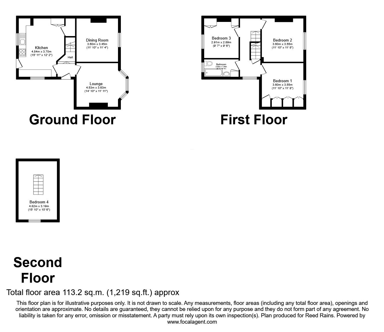 Floorplan of 4 bedroom End Terrace House for sale, Bankfield Road, Sheffield, South Yorkshire, S6