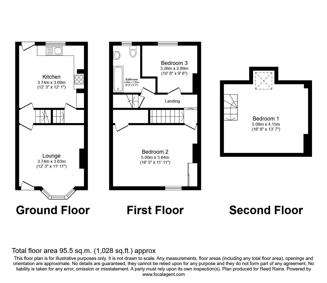 Floorplan of 3 bedroom Mid Terrace House to rent, Springvale Road, Sheffield, South Yorkshire, S10