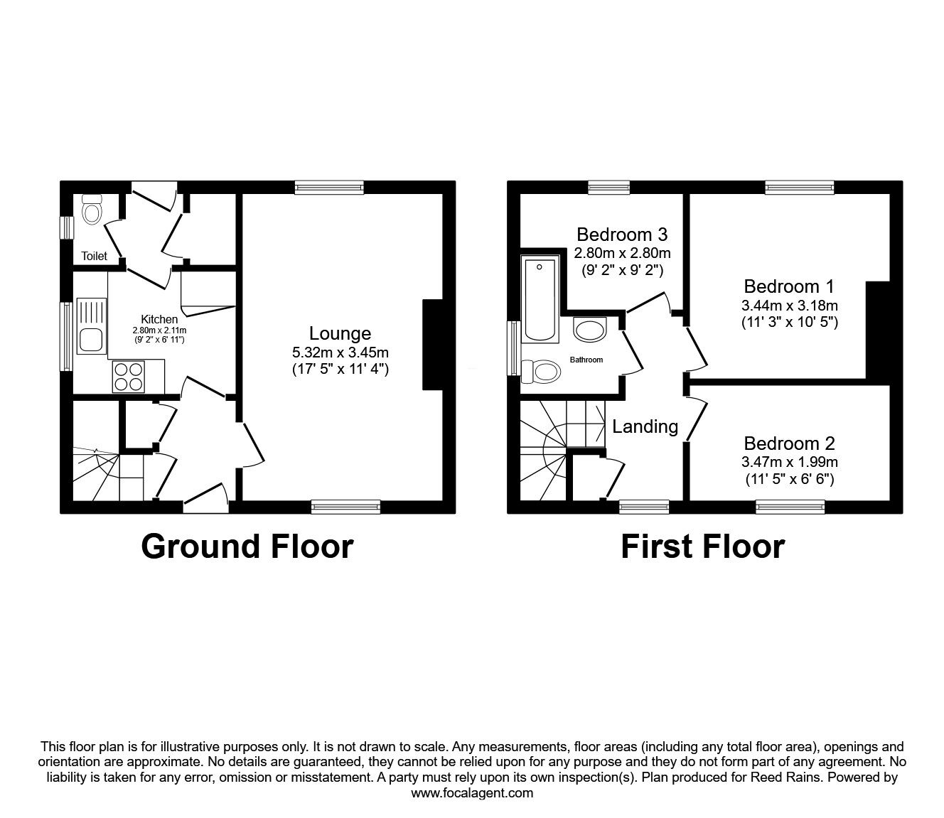 Floorplan of 3 bedroom Semi Detached House for sale, Butterthwaite Road, Sheffield, South Yorkshire, S5