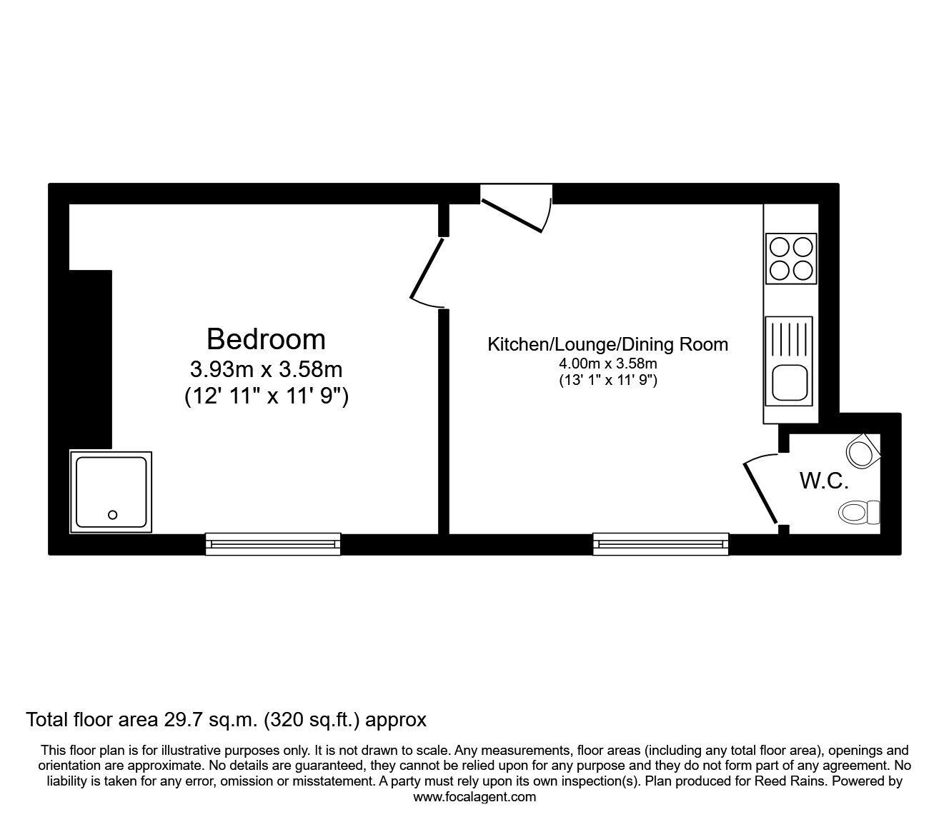 Floorplan of 1 bedroom  Flat to rent, Cross Lane, Sheffield, South Yorkshire, S10