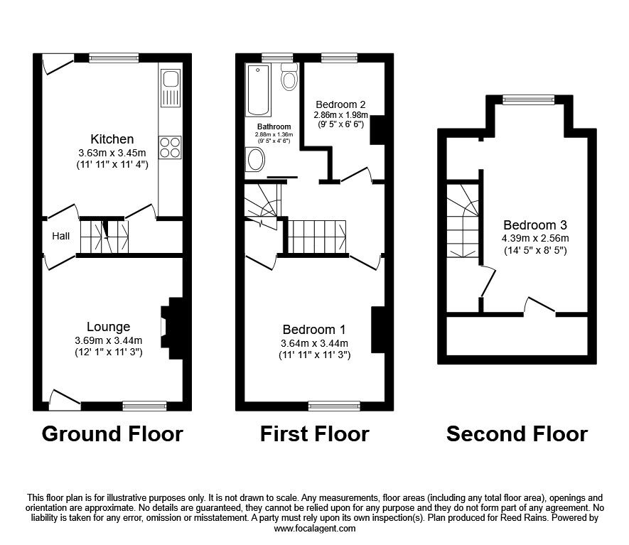 Floorplan of 3 bedroom Mid Terrace House for sale, Hammerton Road, Sheffield, South Yorkshire, S6