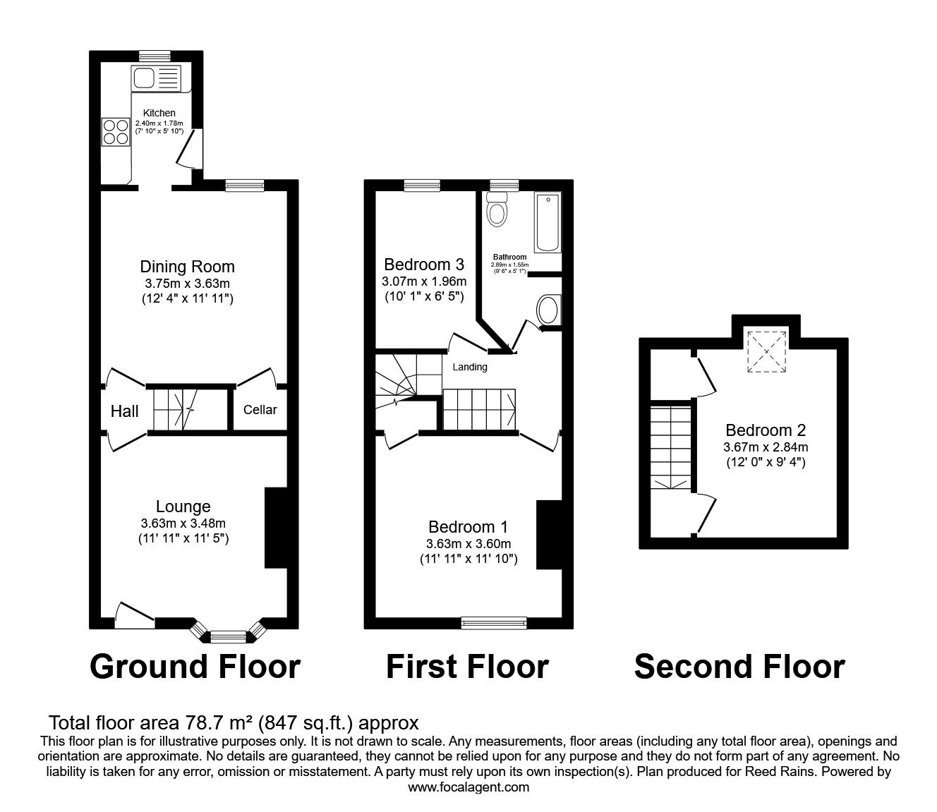 Floorplan of 3 bedroom Mid Terrace House for sale, Vere Road, Sheffield, South Yorkshire, S6