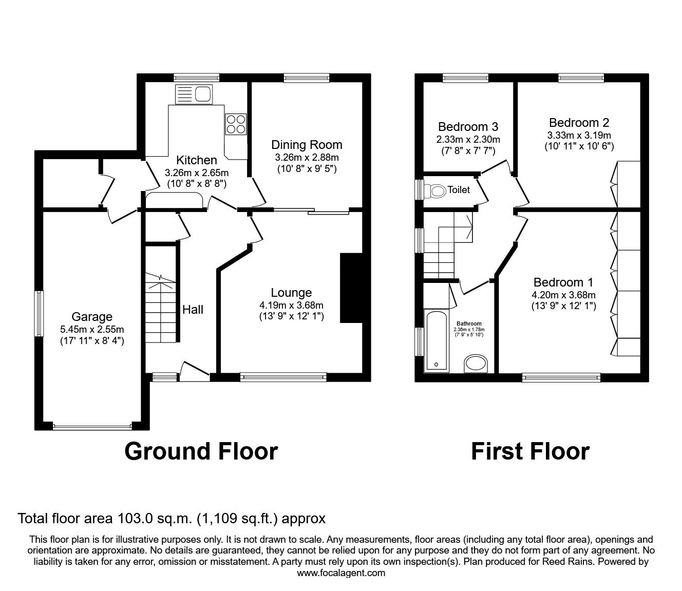 Floorplan of 3 bedroom Semi Detached House for sale, Rochester Road, Sheffield, South Yorkshire, S10