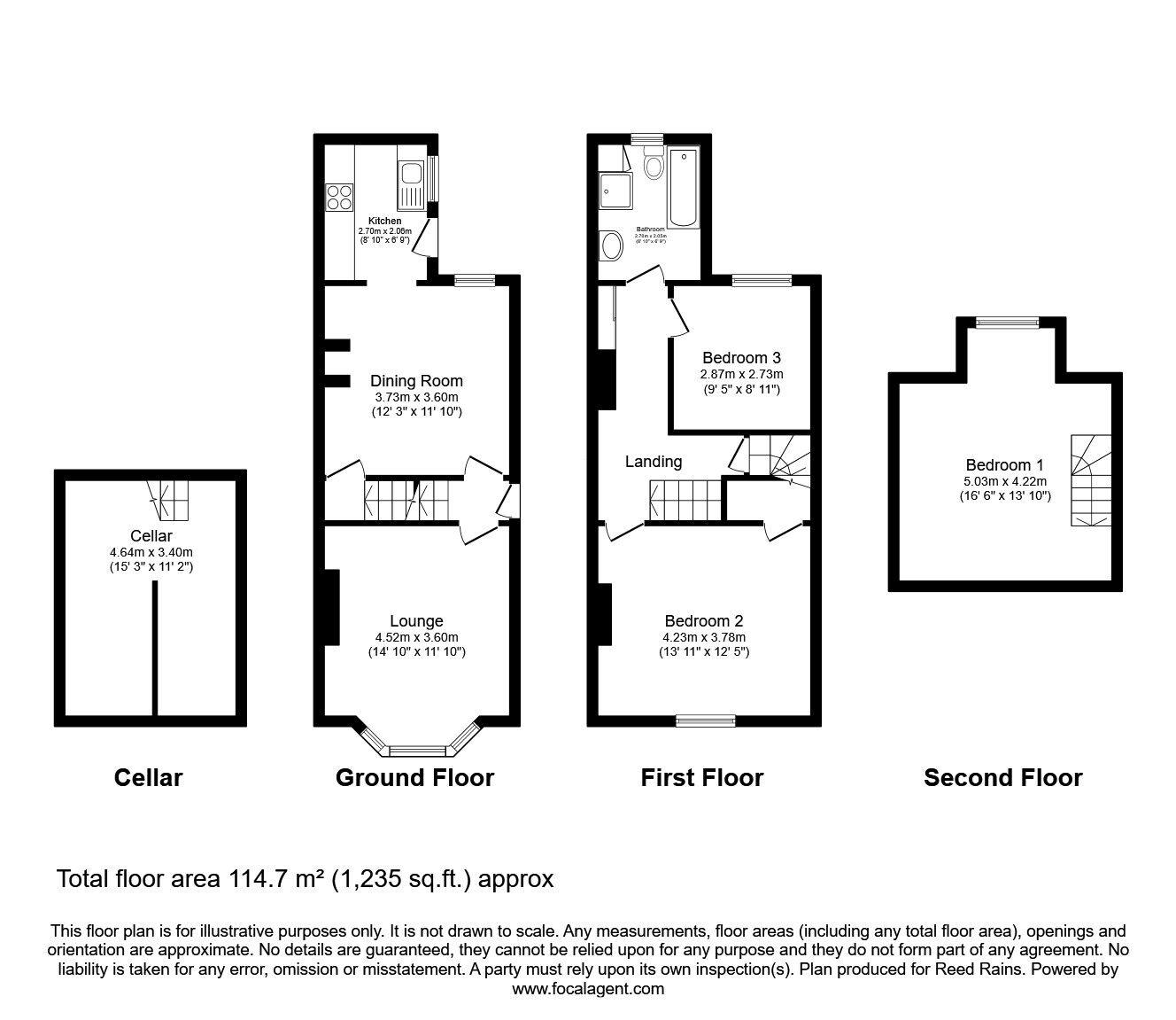 Floorplan of 3 bedroom Mid Terrace House for sale, Laird Road, Sheffield, South Yorkshire, S6