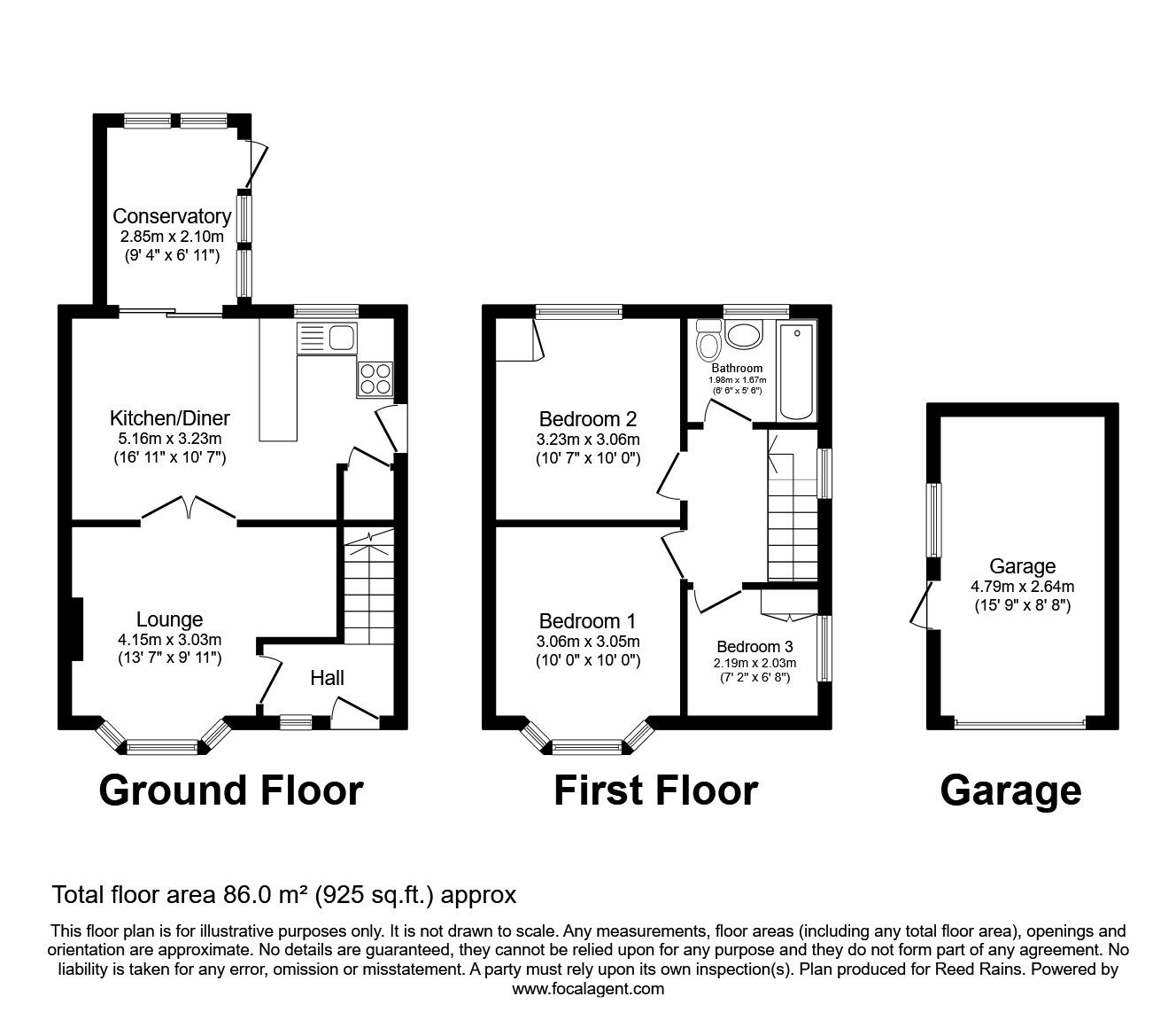 Floorplan of 3 bedroom Semi Detached House for sale, Batworth Drive, Sheffield, South Yorkshire, S5
