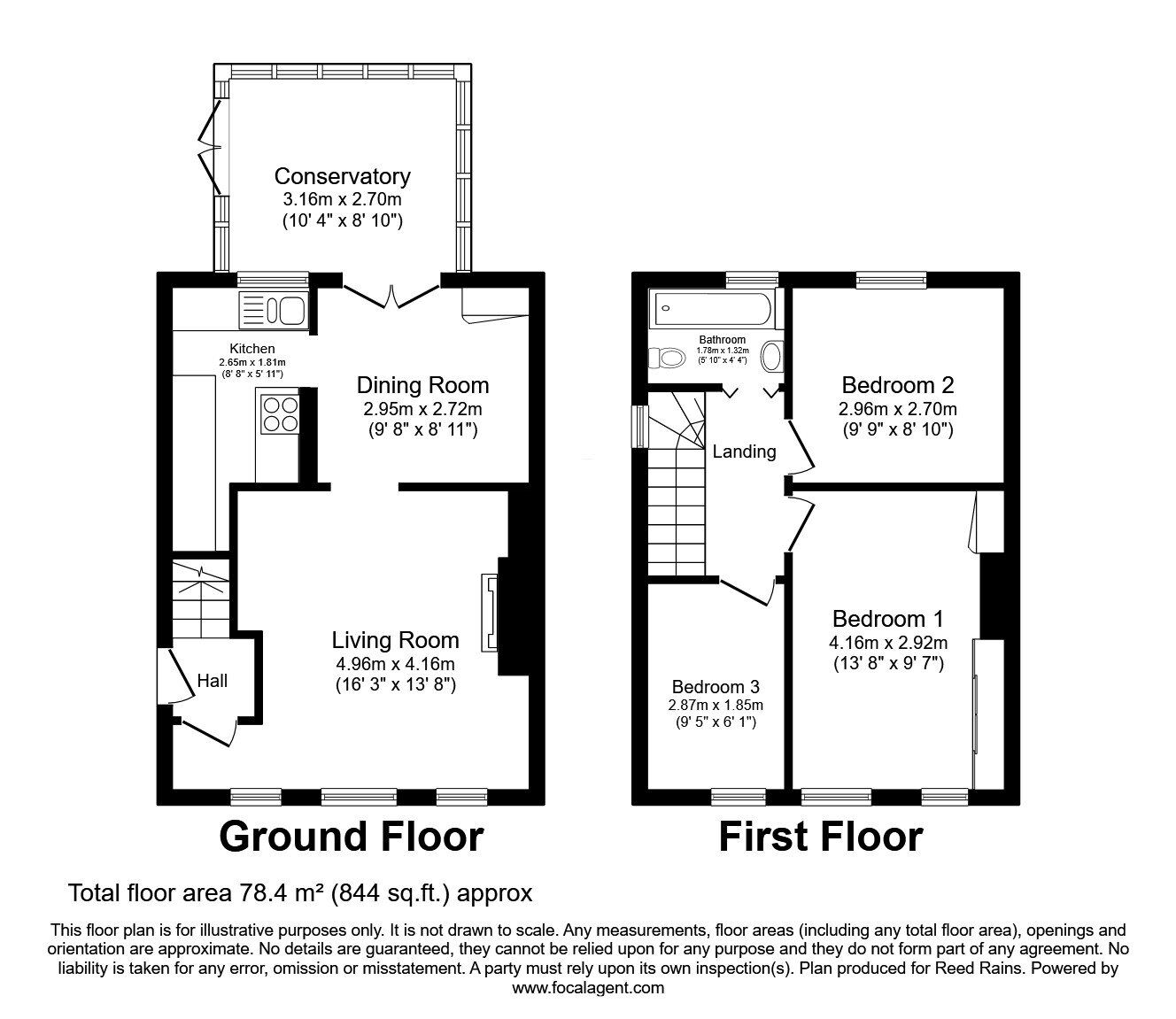 Floorplan of 3 bedroom End Terrace House to rent, Gregg House Road, Sheffield, South Yorkshire, S5