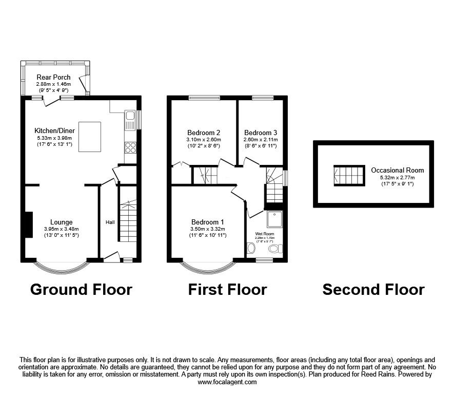 Floorplan of 3 bedroom Semi Detached House for sale, Longley Lane, Sheffield, South Yorkshire, S5