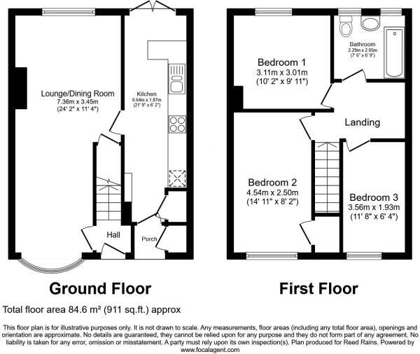 Floorplan of 3 bedroom Mid Terrace House for sale, Owen Place, Sheffield, South Yorkshire, S6
