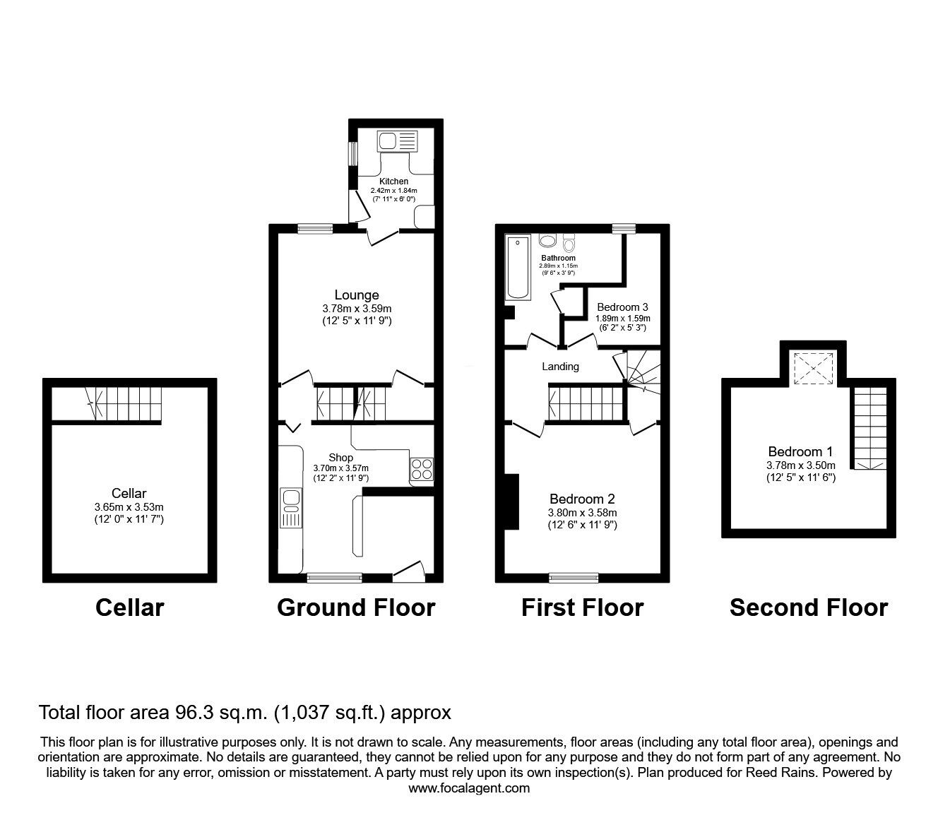Floorplan of 3 bedroom Mid Terrace House for sale, Leppings Lane, Sheffield, South Yorkshire, S6