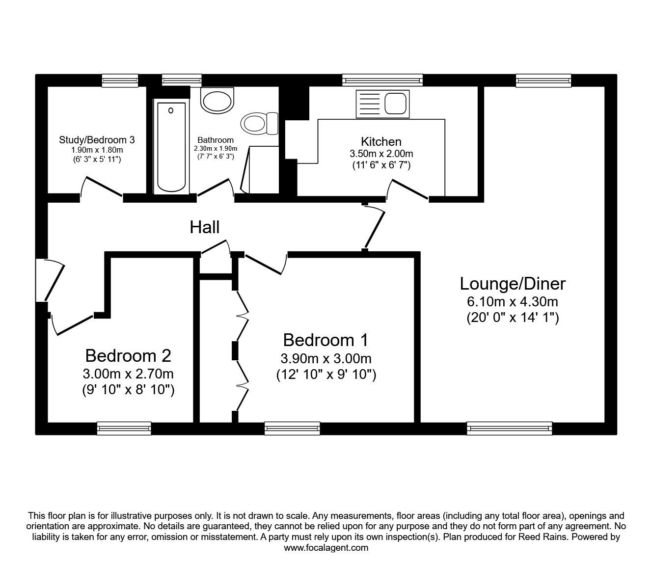 Floorplan of 2 bedroom  Flat for sale, Coombe Place, Sheffield, South Yorkshire, S10