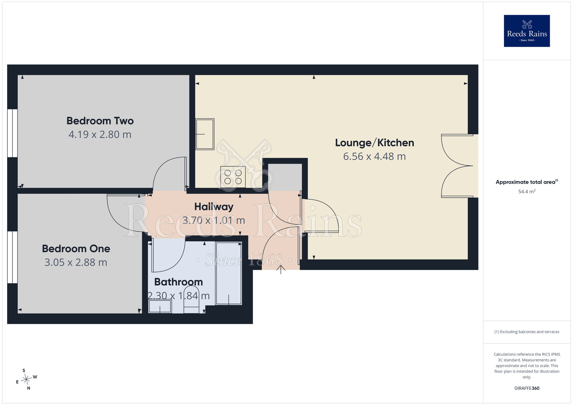 Floorplan of 2 bedroom Flat for sale, Wordsworth Court, Sheffield, South Yorkshire, S5