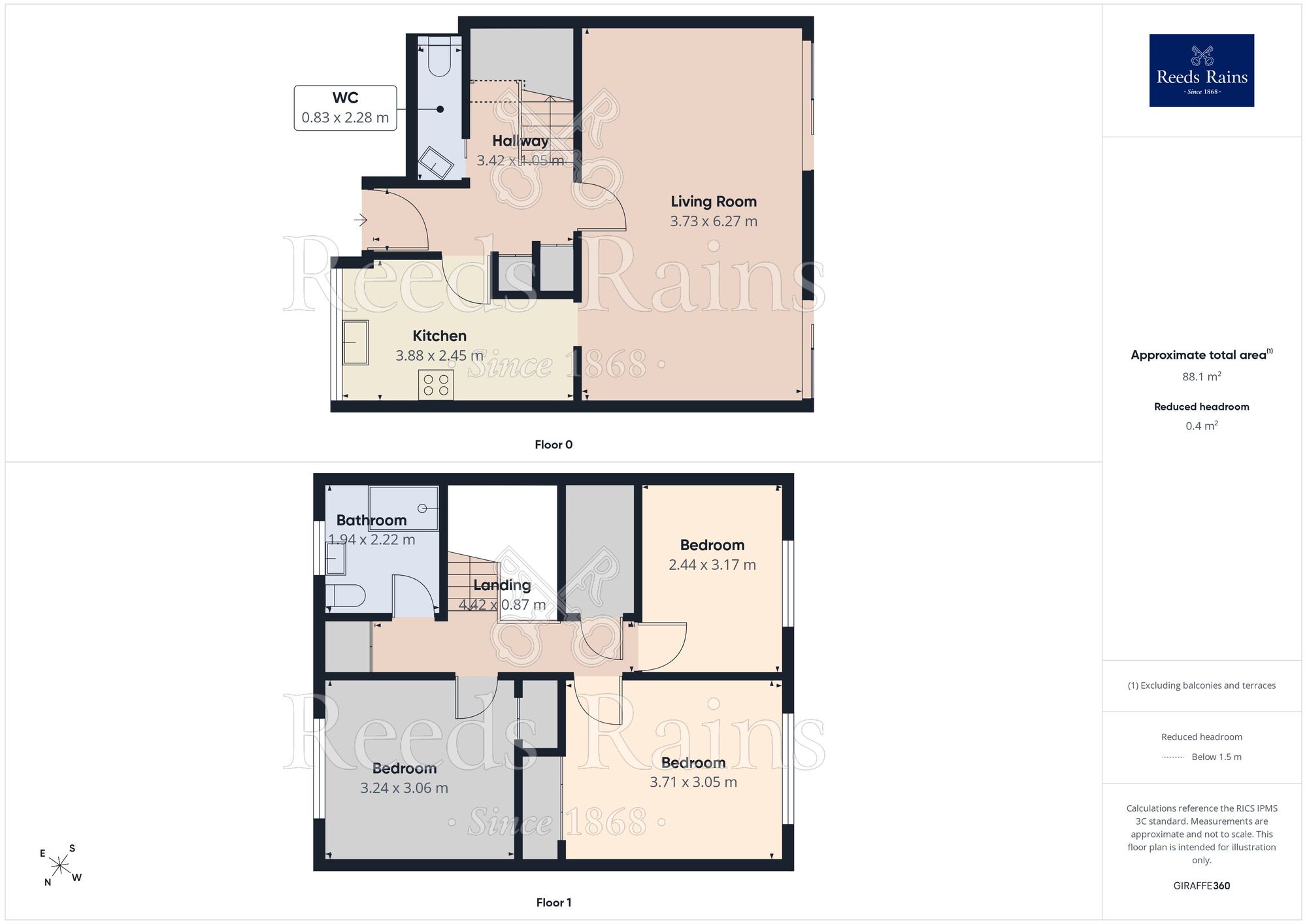 Floorplan of 3 bedroom Mid Terrace House for sale, Winn Gardens, Sheffield, South Yorkshire, S6