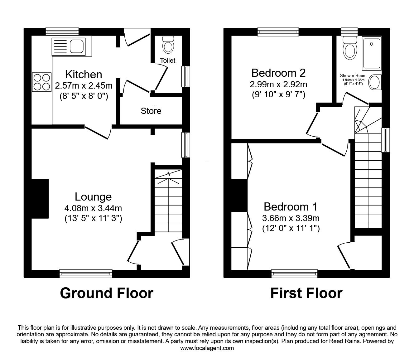 Floorplan of 2 bedroom Semi Detached House for sale, Deerlands Avenue, Sheffield, South Yorkshire, S5