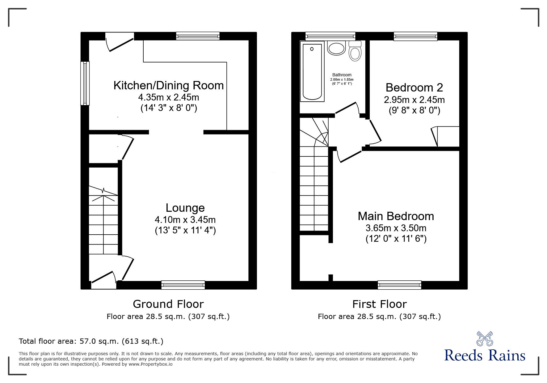 Floorplan of 2 bedroom Semi Detached House to rent, Dryden Avenue, Sheffield, South Yorkshire, S5