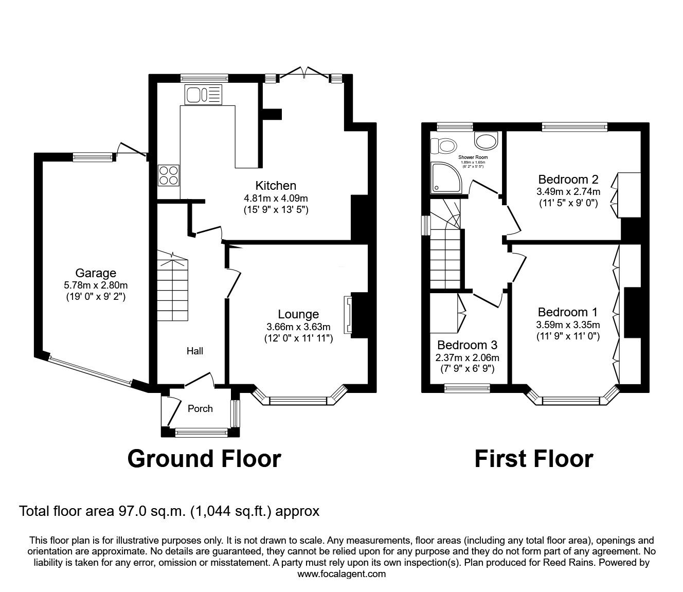 Floorplan of 3 bedroom Semi Detached House for sale, Elmfield Avenue, Sheffield, South Yorkshire, S5