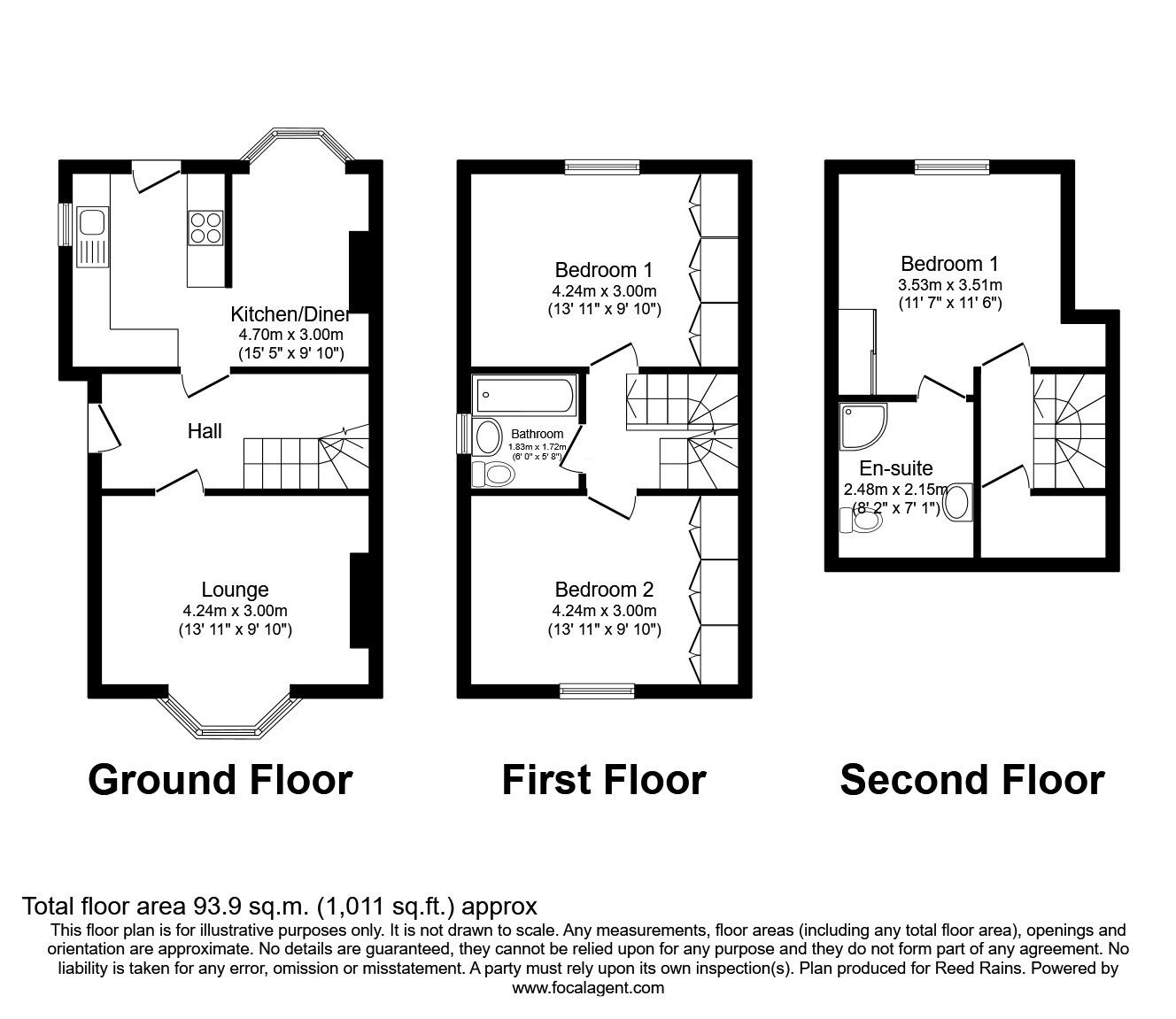 Floorplan of 3 bedroom Semi Detached House for sale, Forres Road, Sheffield, South Yorkshire, S10