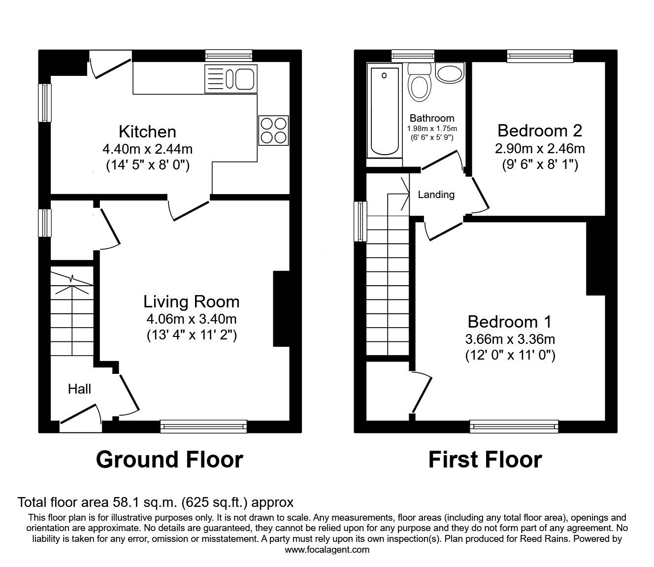 Floorplan of 2 bedroom Semi Detached House for sale, Pollard Crescent, Sheffield, South Yorkshire, S5
