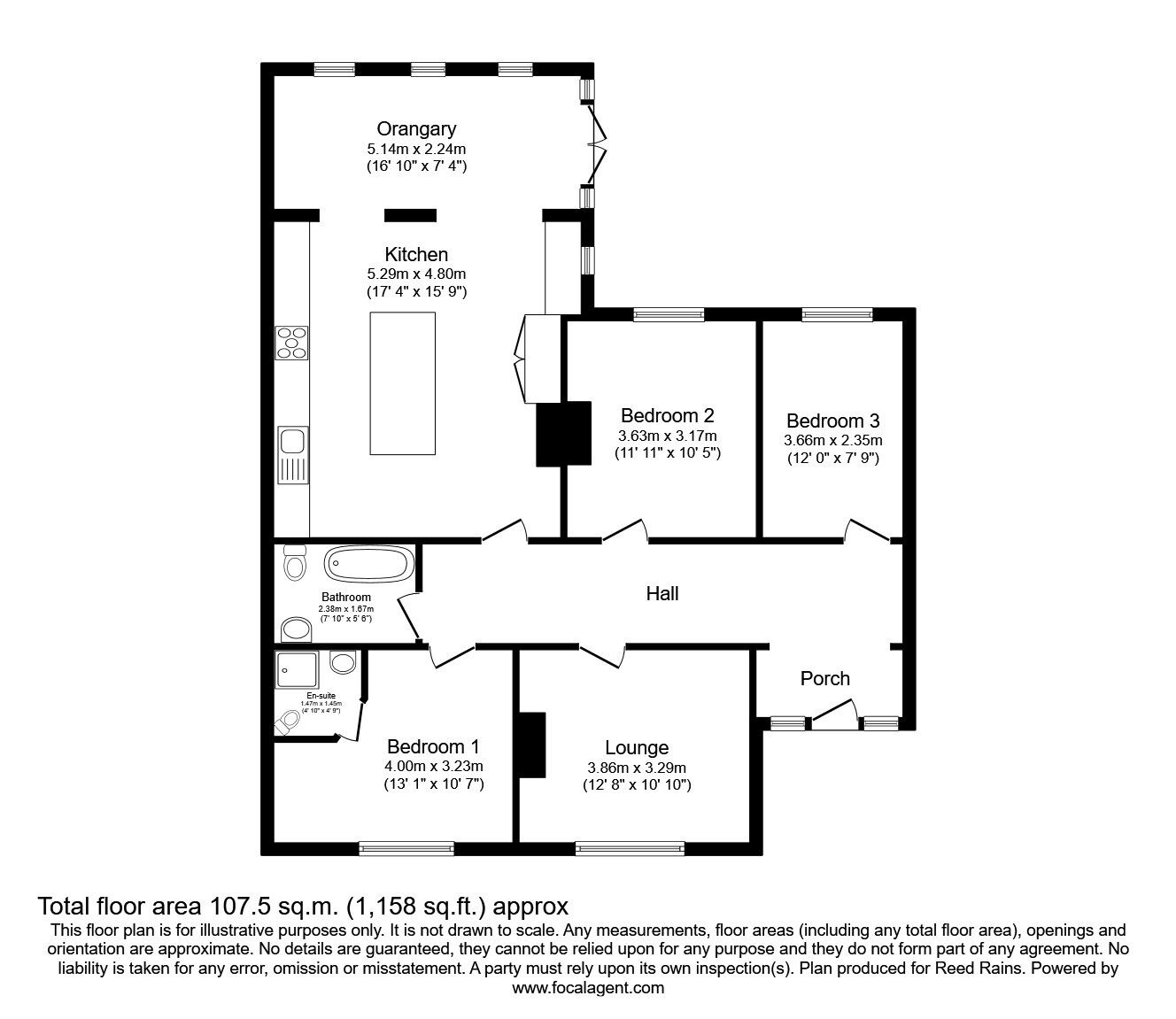 Floorplan of 3 bedroom Detached Bungalow for sale, Burncross Road, Burncross, South Yorkshire, S35