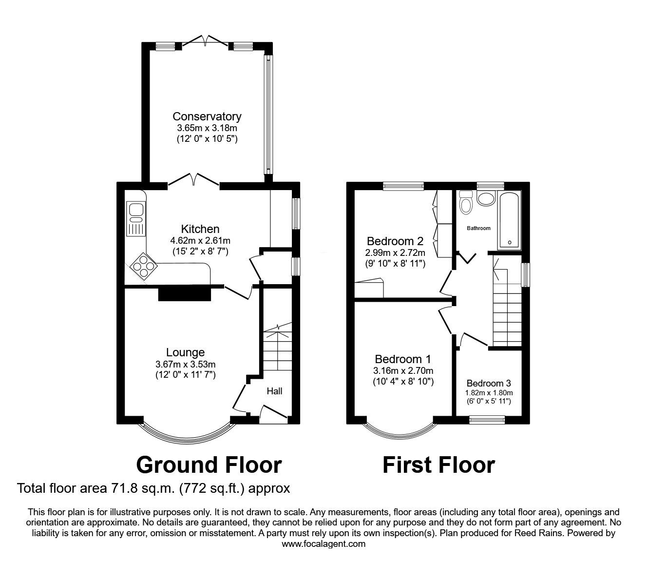 Floorplan of 3 bedroom Semi Detached House for sale, Aysgarth Road, Birley Carr, South Yorkshire, S6