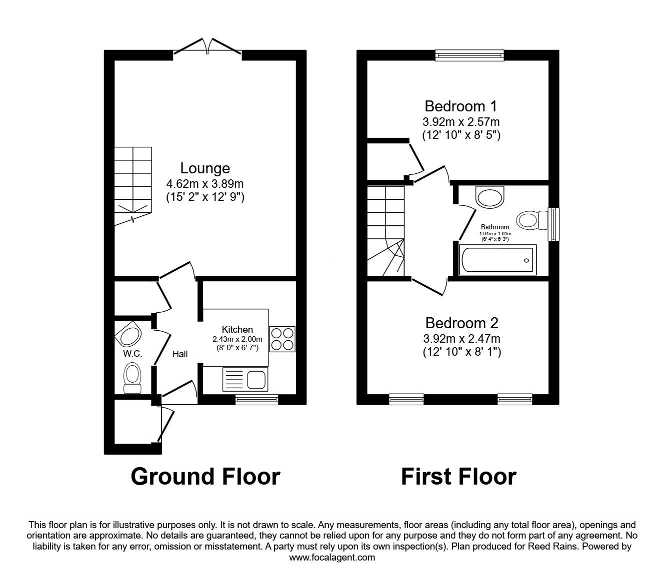 Floorplan of 2 bedroom End Terrace House for sale, Southwood Grove, Sheffield, South Yorkshire, S6