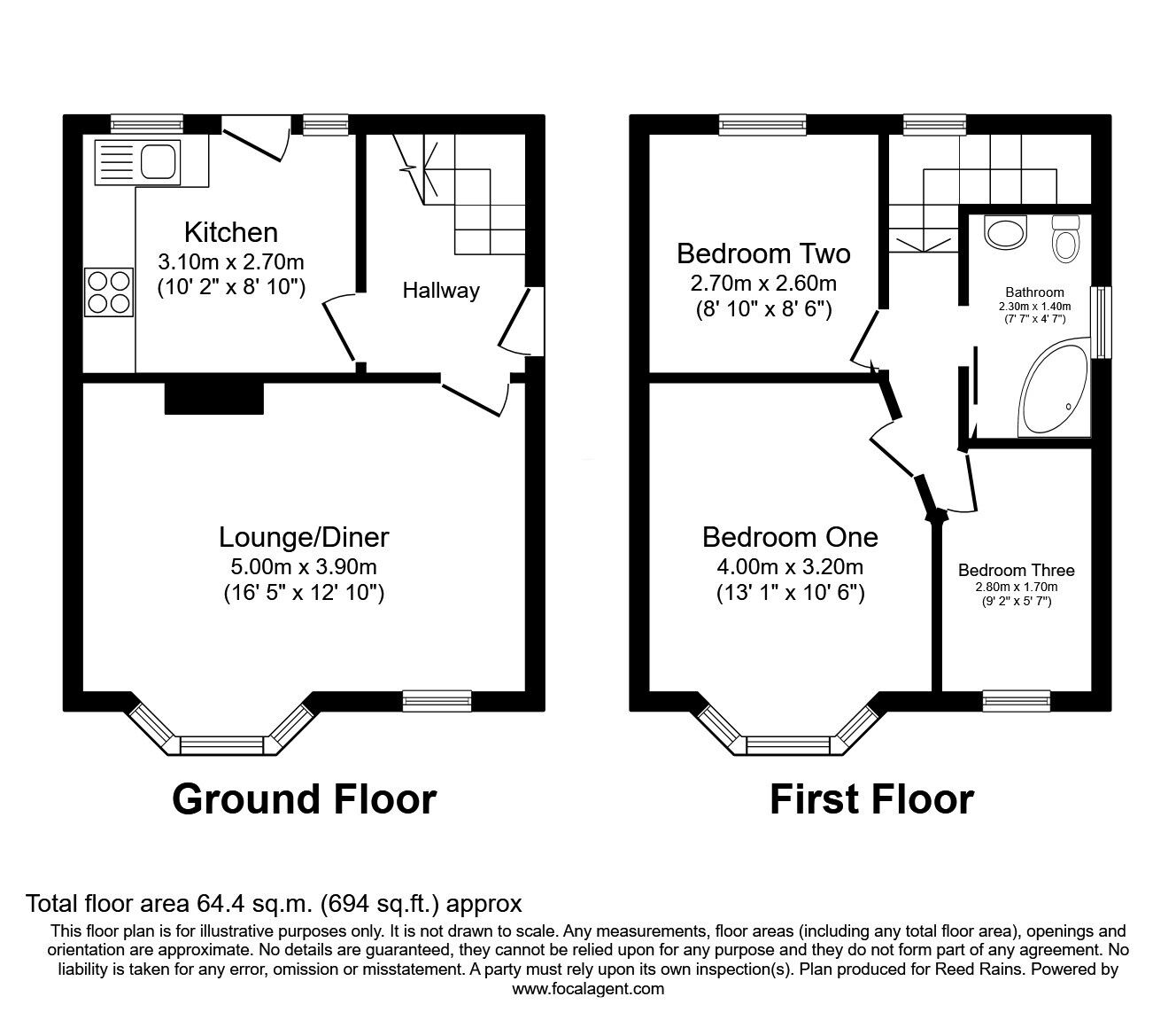 Floorplan of 3 bedroom Semi Detached House for sale, Vickers Road, Sheffield, South Yorkshire, S5