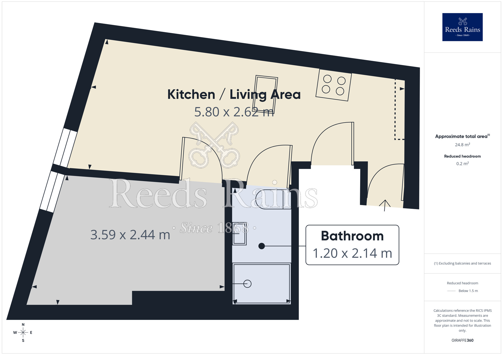 Floorplan of 1 bedroom Flat to rent, Bickerton Road, Sheffield, South Yorkshire, S6