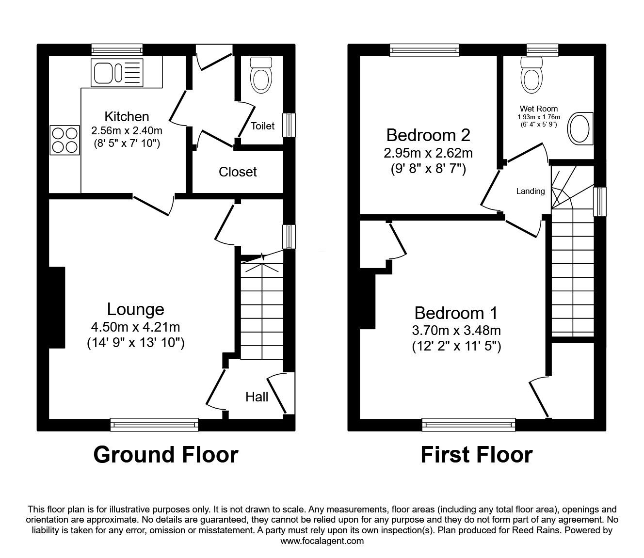 Floorplan of 2 bedroom End Terrace House for sale, Galsworthy Avenue, Sheffield, South Yorkshire, S5