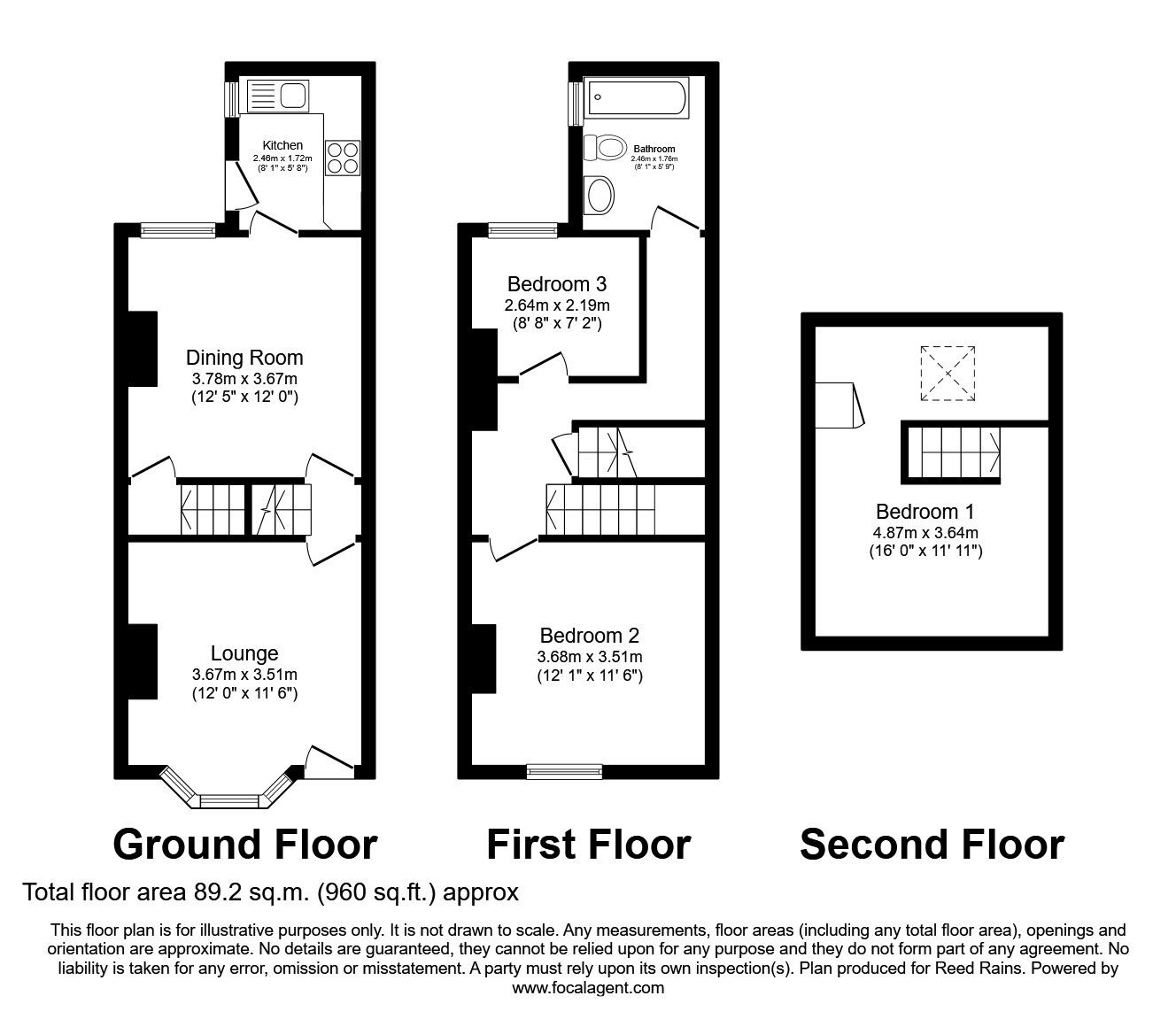 Floorplan of 3 bedroom Mid Terrace House for sale, Leppings Lane, Sheffield, South Yorkshire, S6