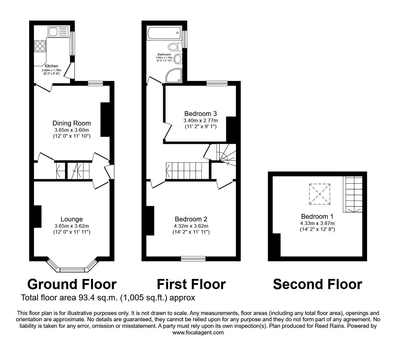 Floorplan of 3 bedroom Mid Terrace House for sale, Crofton Avenue, Sheffield, South Yorkshire, S6