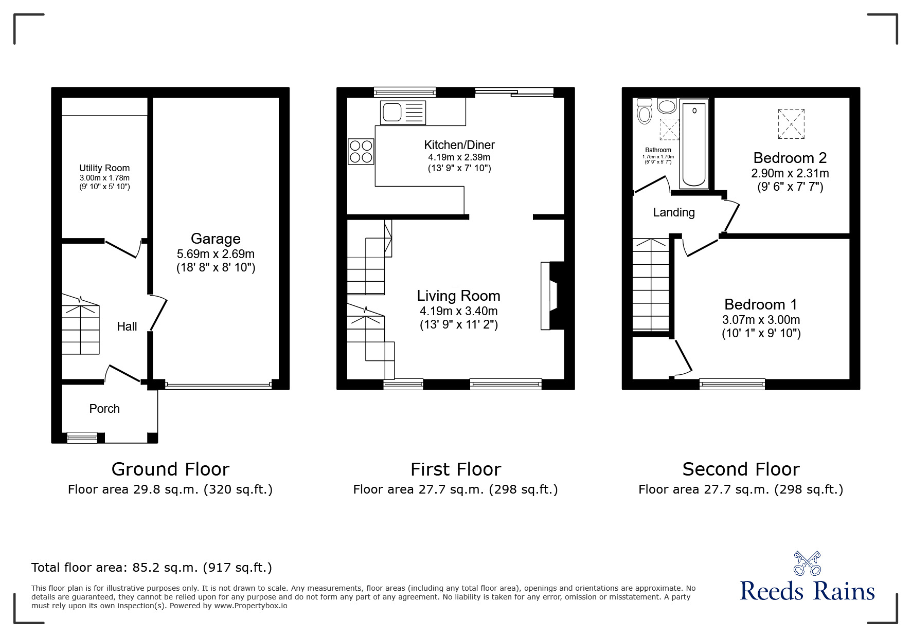 Floorplan of 2 bedroom Mid Terrace House to rent, Fox Hill Road, Sheffield, South Yorkshire, S6