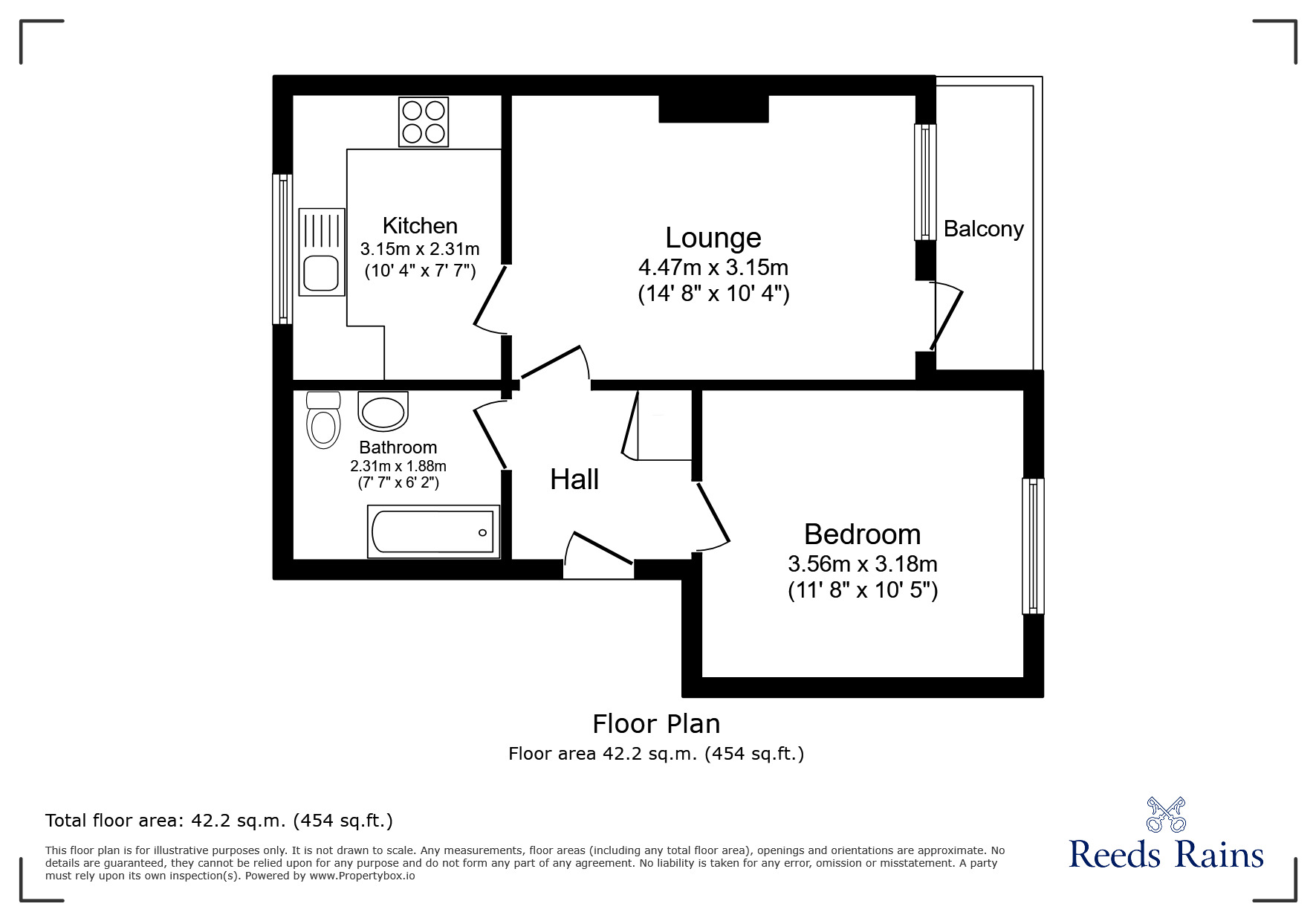 Floorplan of 1 bedroom  Flat to rent, Southey Green Road, Sheffield, South Yorkshire, S5