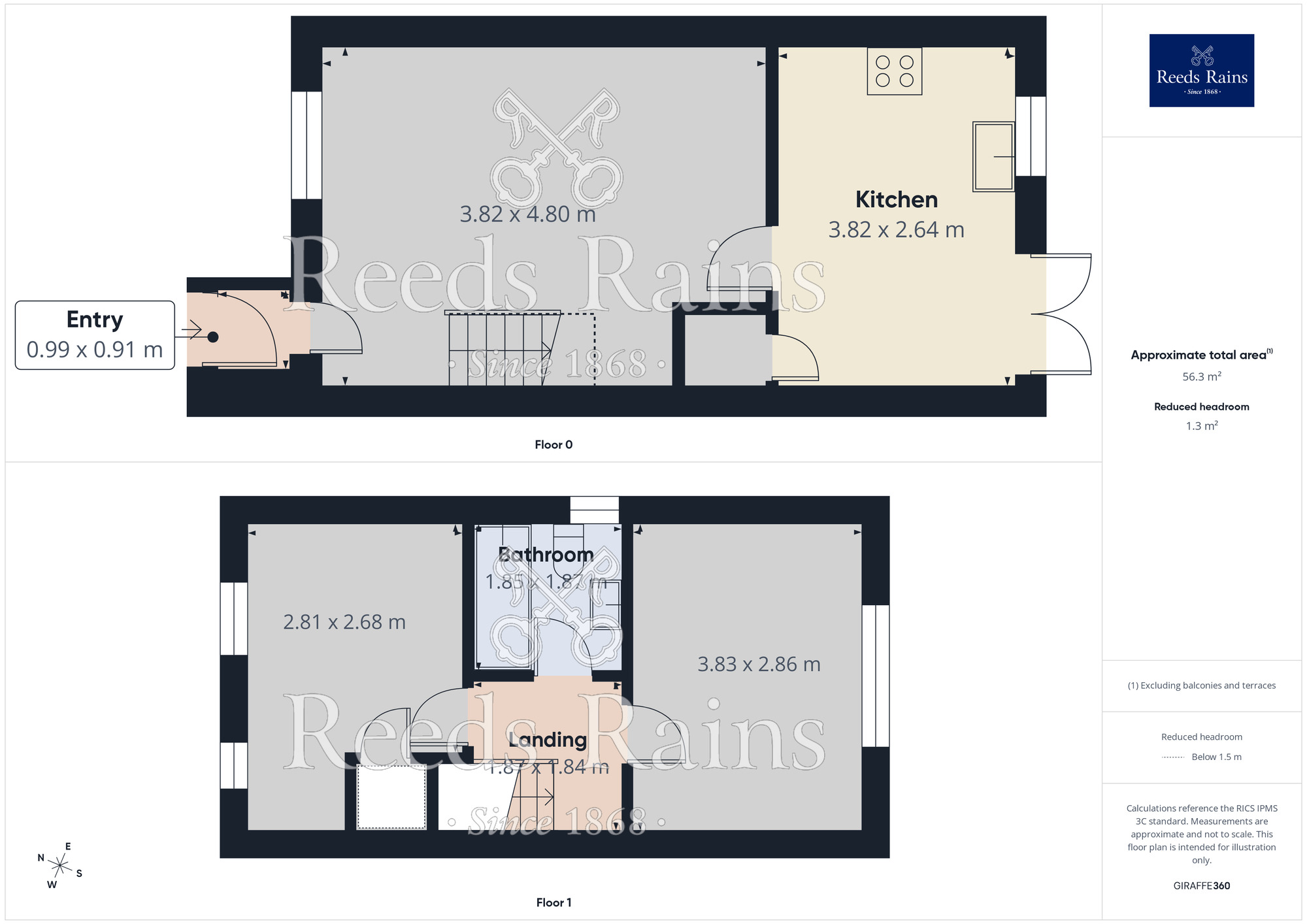 Floorplan of 2 bedroom End Terrace House to rent, Moonshine Way, Sheffield, South Yorkshire, S5
