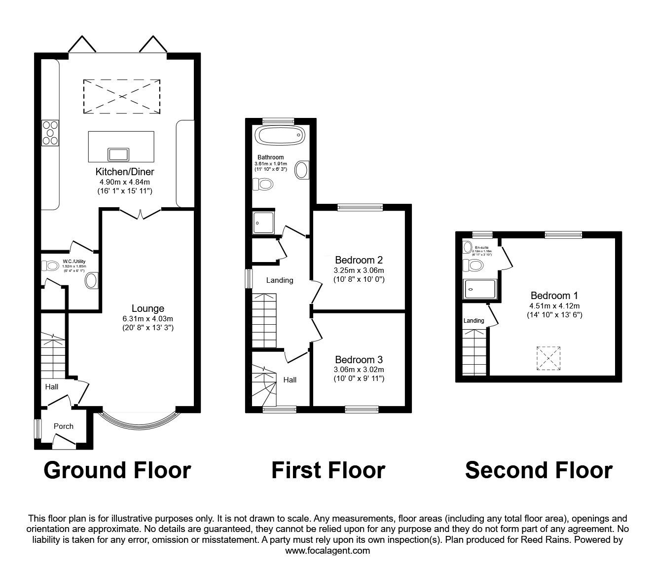 Floorplan of 3 bedroom Semi Detached House for sale, St. Michaels Road, Ecclesfield, South Yorkshire, S35