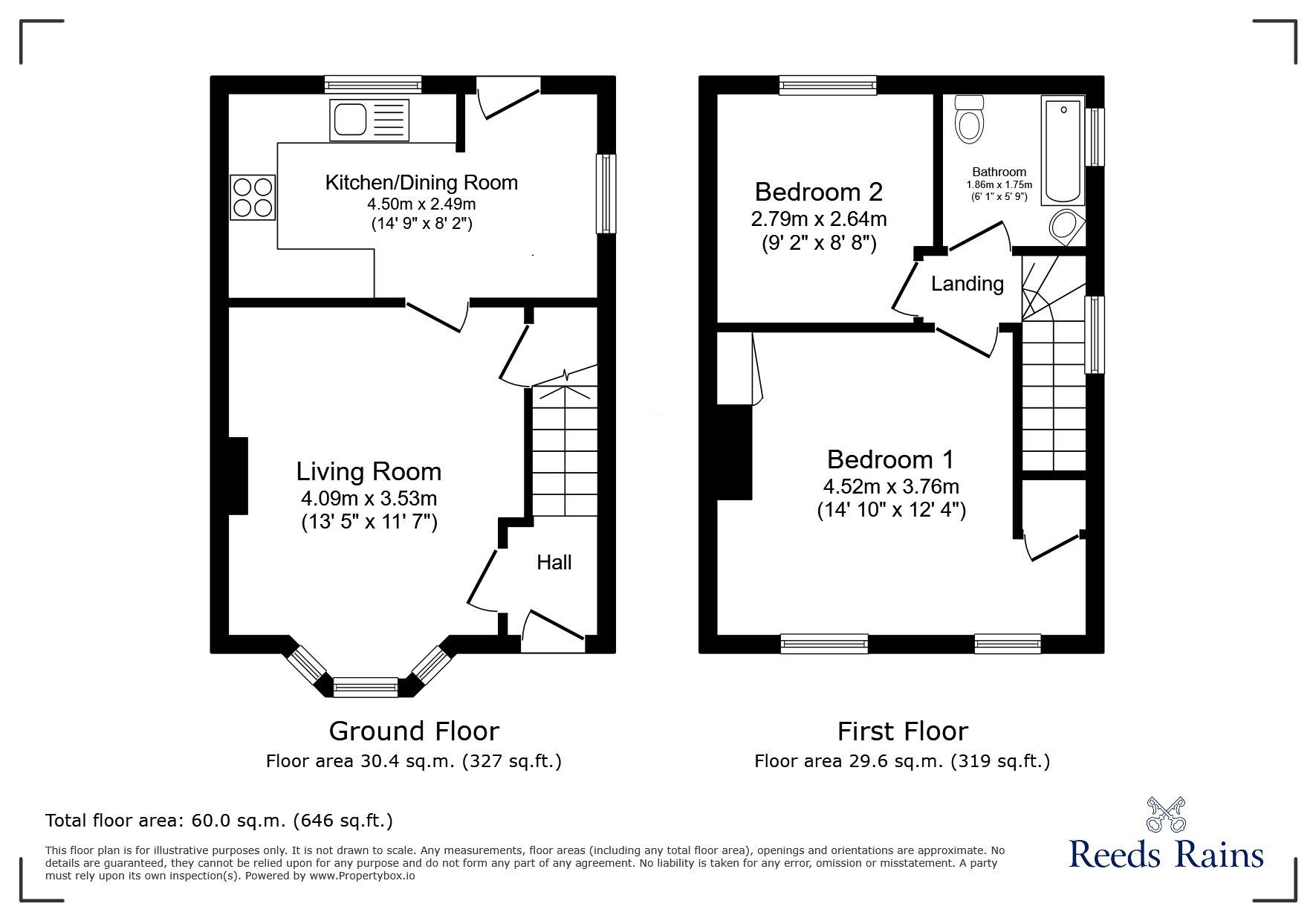 Floorplan of 2 bedroom Semi Detached House to rent, Southey Hall Road, Sheffield, South Yorkshire, S5