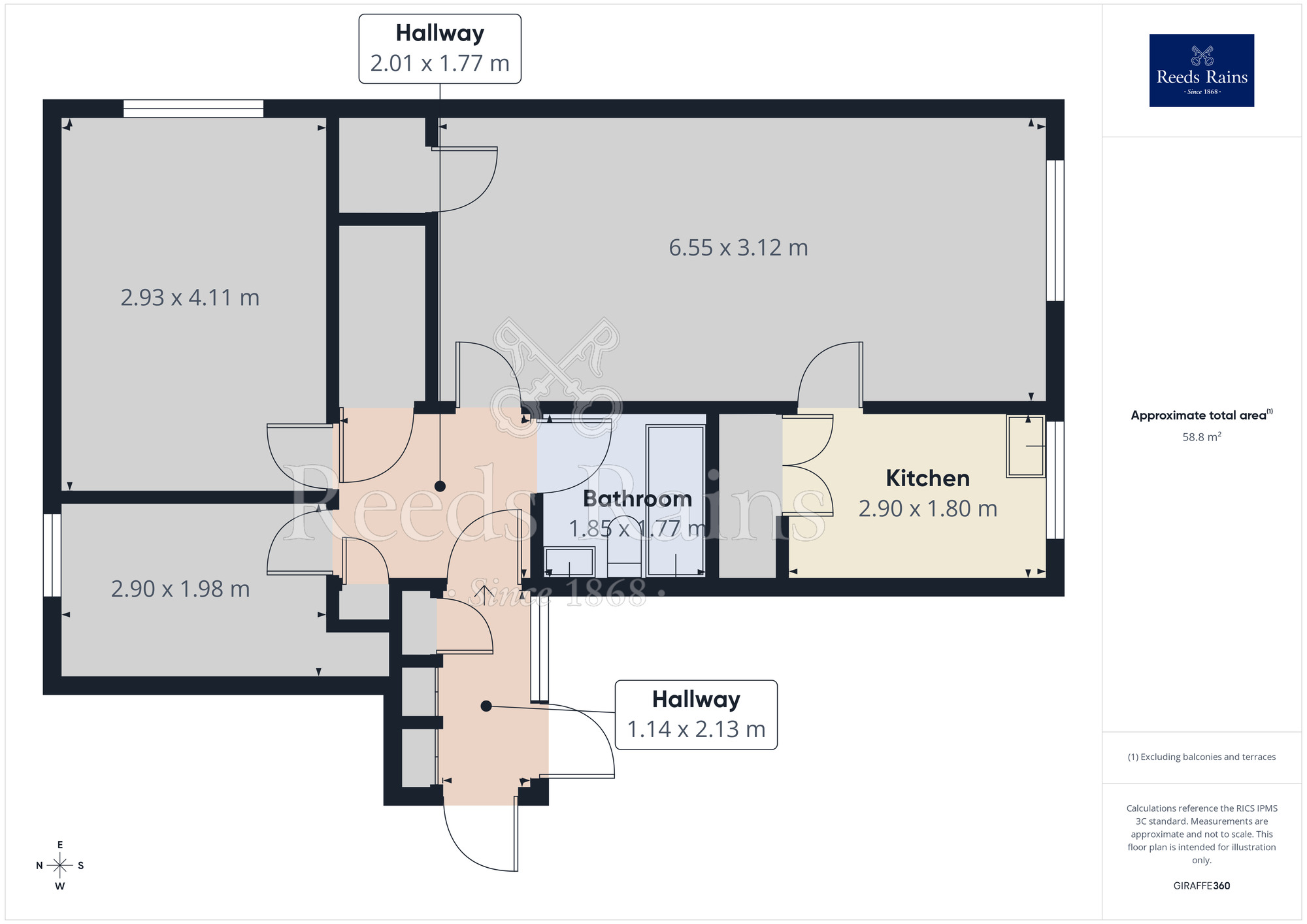 Floorplan of 2 bedroom Flat for sale, Limbrick Close, Sheffield, South Yorkshire, S6