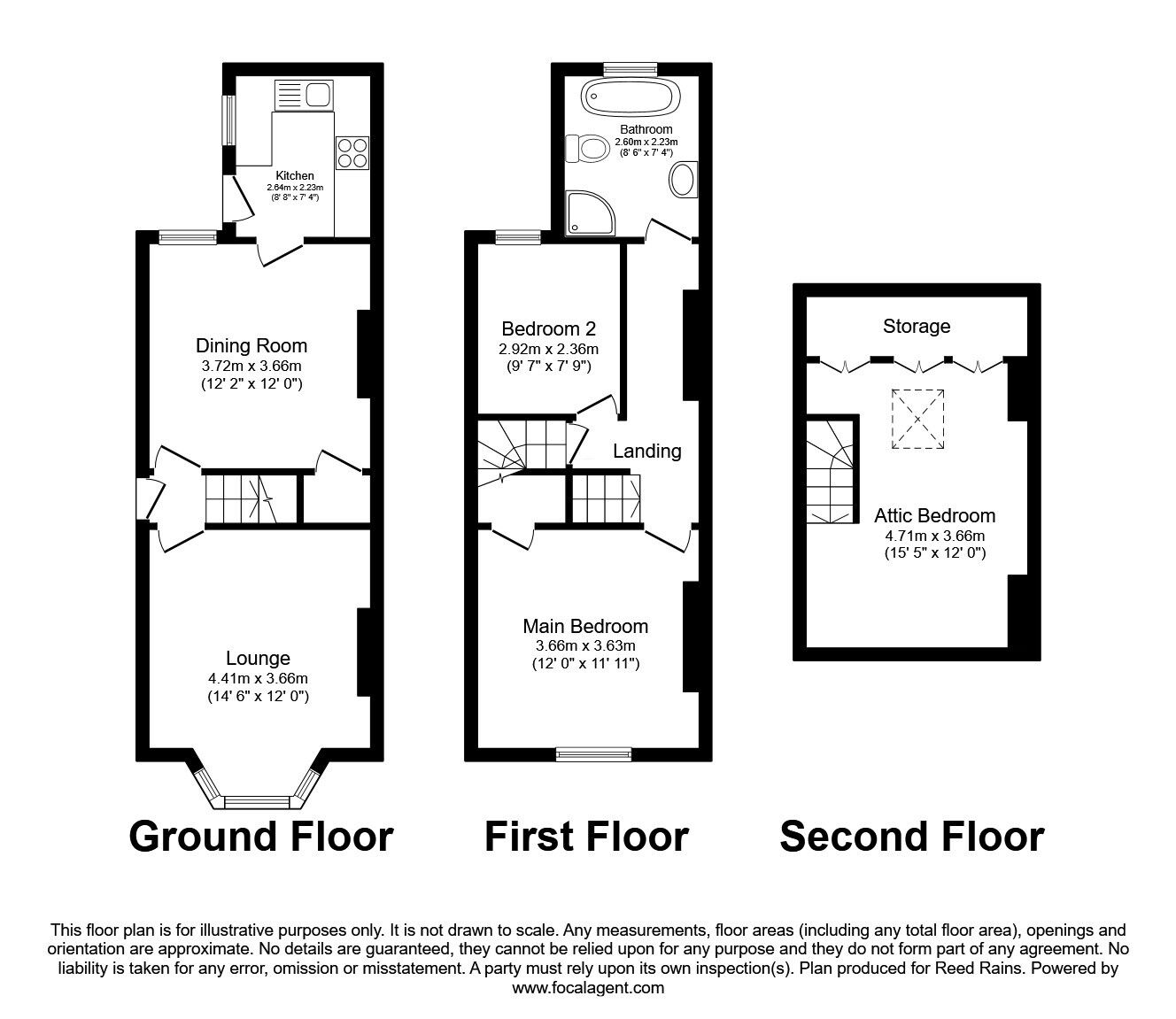 Floorplan of 3 bedroom Mid Terrace House for sale, Hessle Road, Sheffield, South Yorkshire, S6