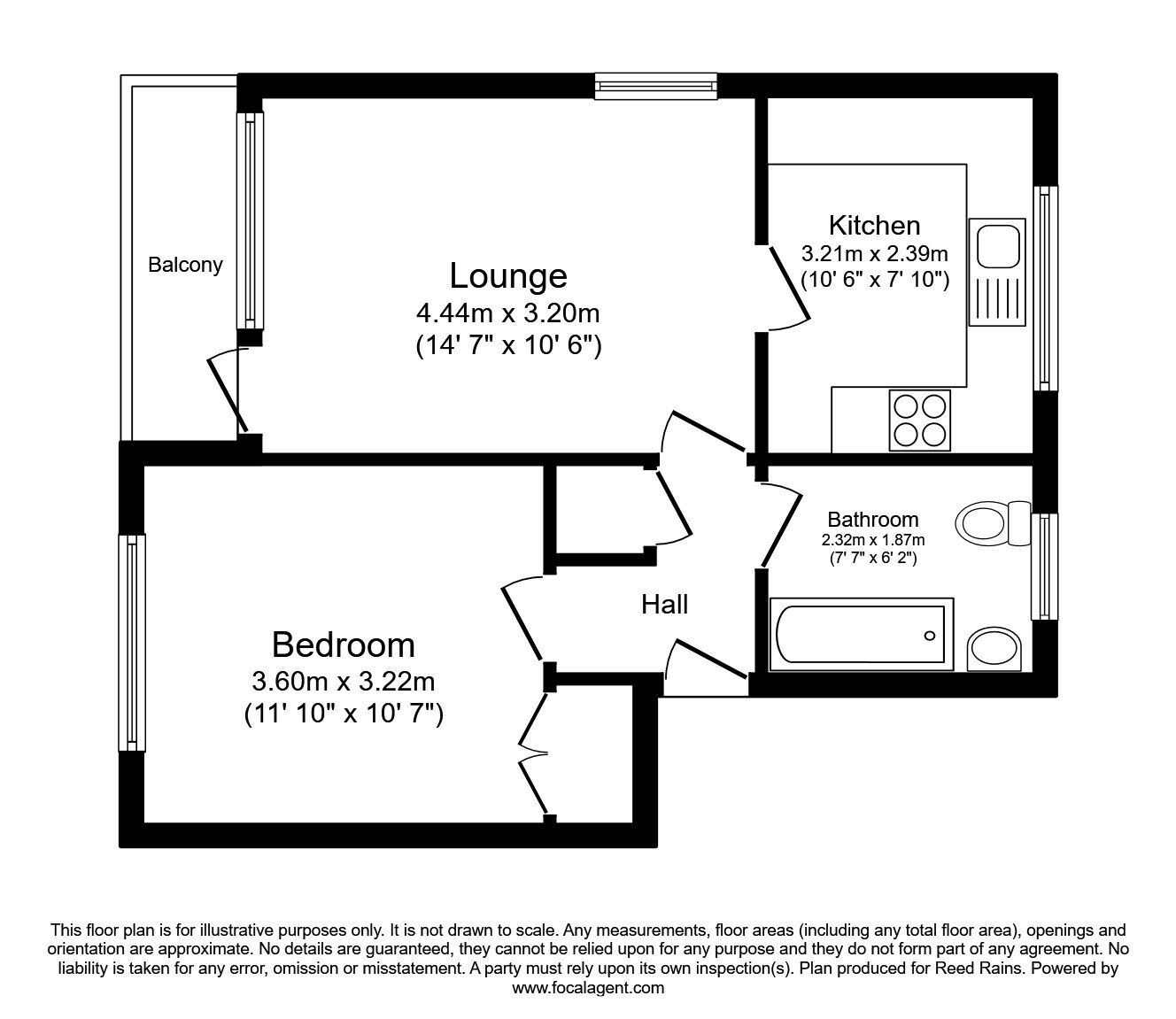 Floorplan of 1 bedroom  House to rent, Firshill Close, Sheffield, South Yorkshire, S4