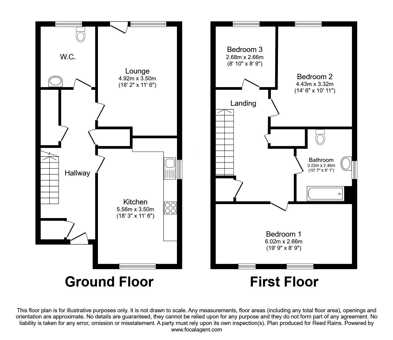 Floorplan of 3 bedroom Semi Detached House for sale, Falstaff Road, Sheffield, South Yorkshire, S5