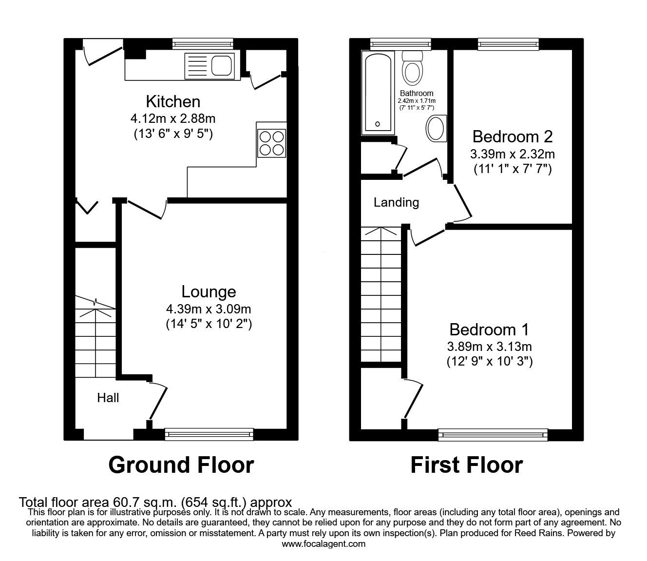 Floorplan of 2 bedroom Mid Terrace House for sale, Beacon Way, Sheffield, South Yorkshire, S9