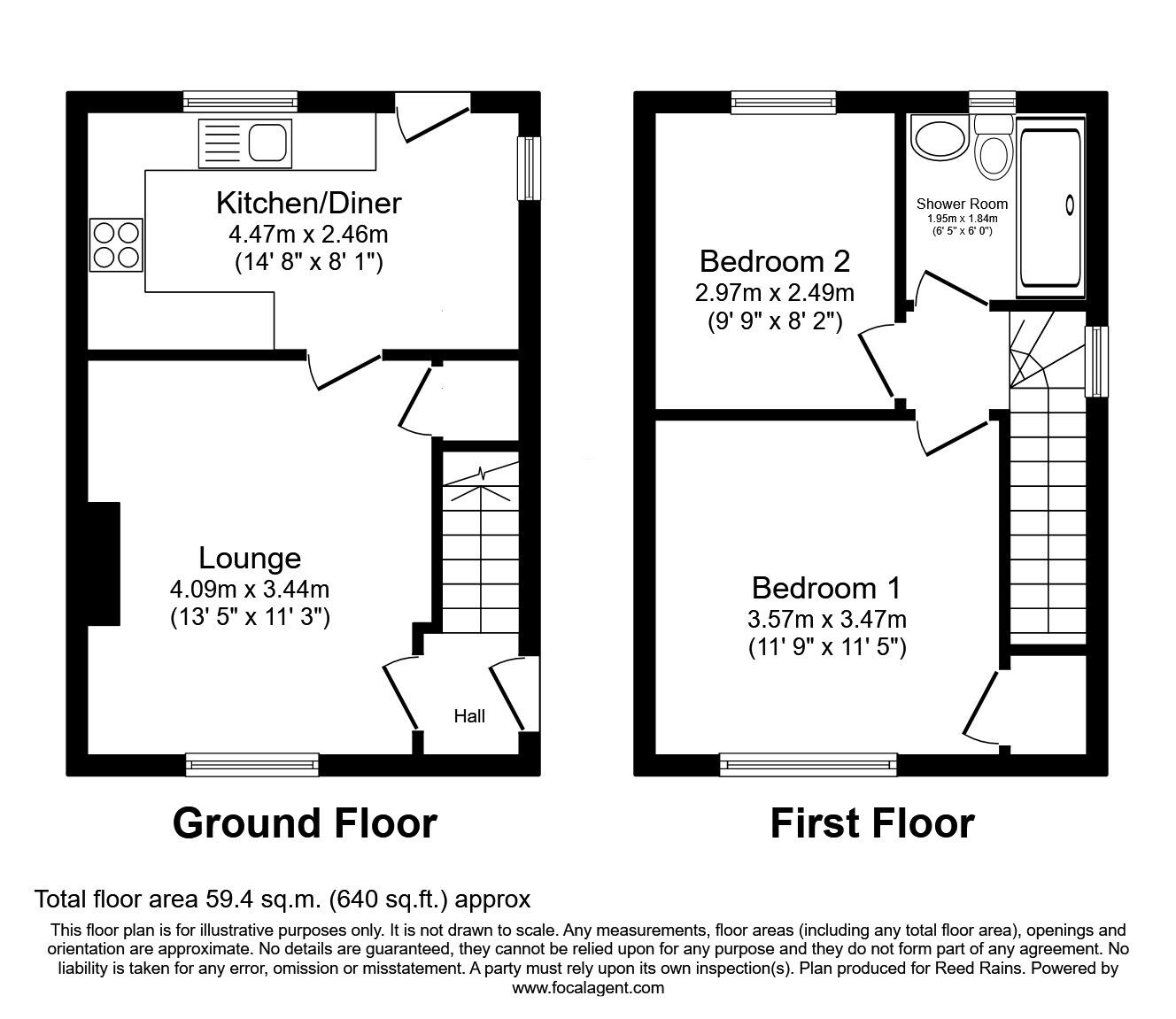 Floorplan of 2 bedroom Semi Detached House for sale, Southey Hill, Sheffield, South Yorkshire, S5