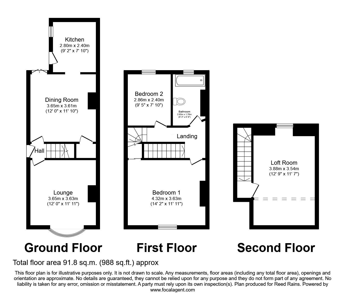 Floorplan of 2 bedroom Mid Terrace House for sale, Cammell Road, Sheffield, South Yorkshire, S5