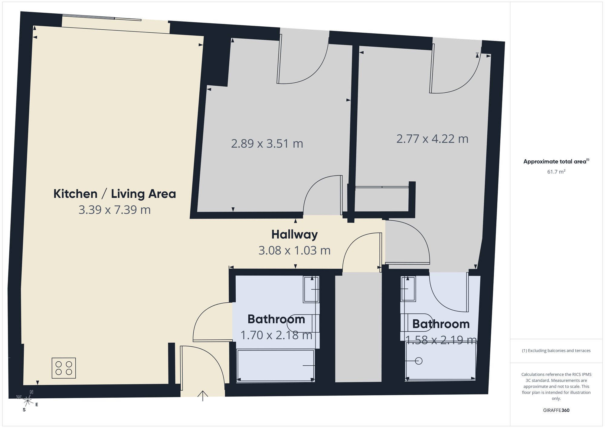 Floorplan of 2 bedroom Flat to rent, St. Pauls Square, Sheffield, South Yorkshire, S1
