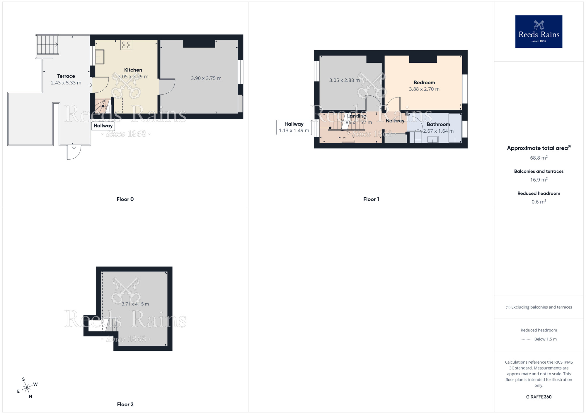 Floorplan of 3 bedroom Mid Terrace House to rent, Cross Lane, Sheffield, S10