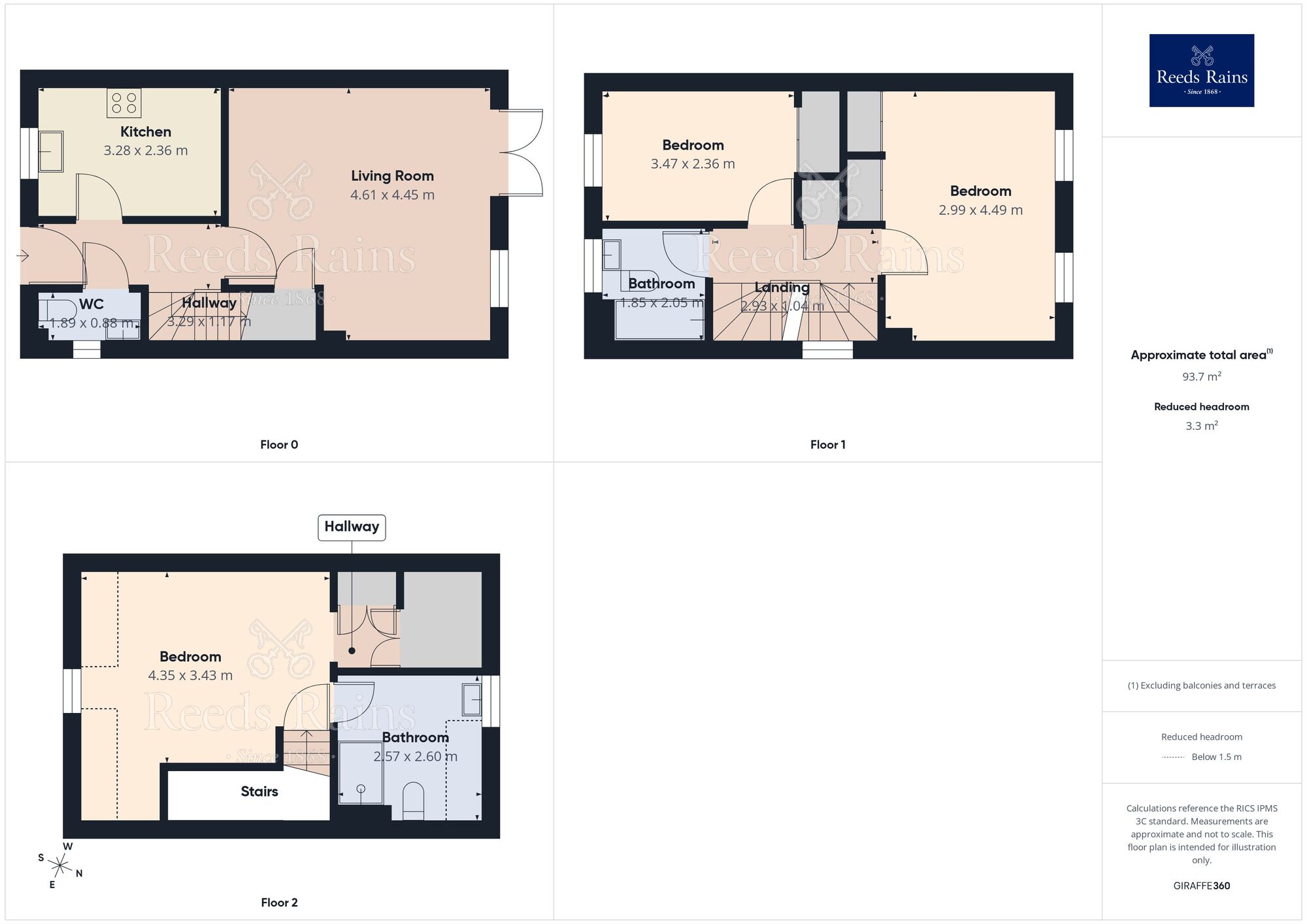 Floorplan of 3 bedroom End Terrace House for sale, Middlewood Chase, Sheffield, S6