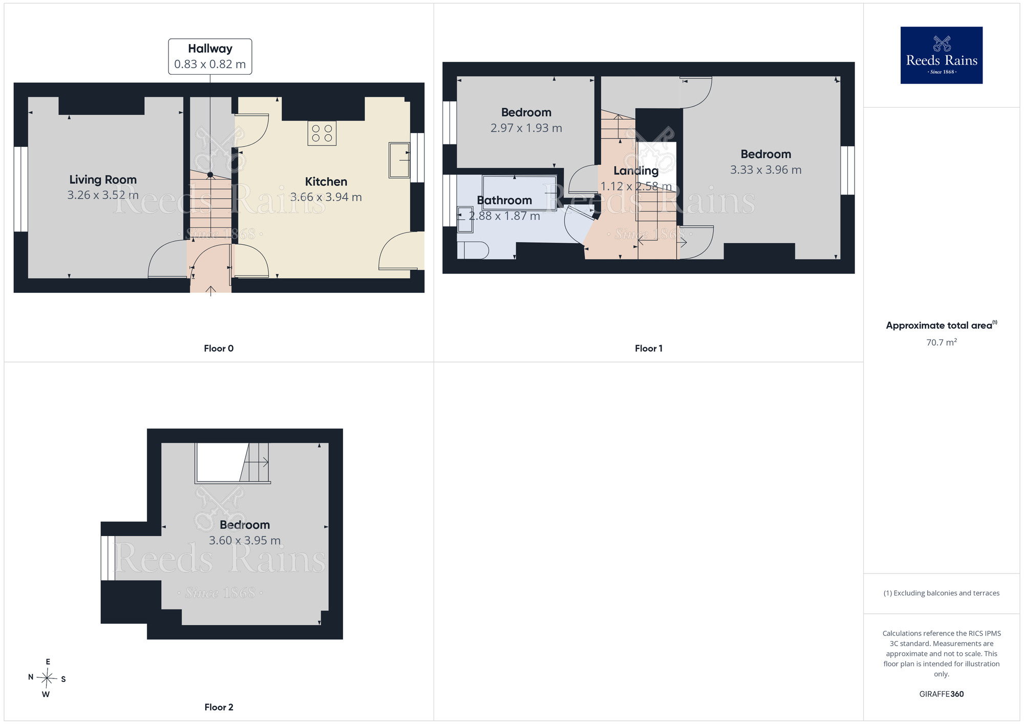 Floorplan of 3 bedroom End Terrace House for sale, Winster Road, Sheffield, S6